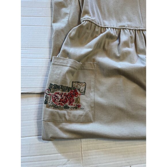 RARE! NWT- vintage Bobbie Brooks S  tan Maxi Dress  Giraffe & Leopard Print S/S - Picture 10 of 13